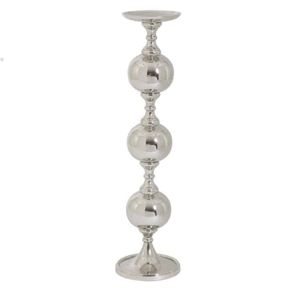 Large  silver ball candle holder
