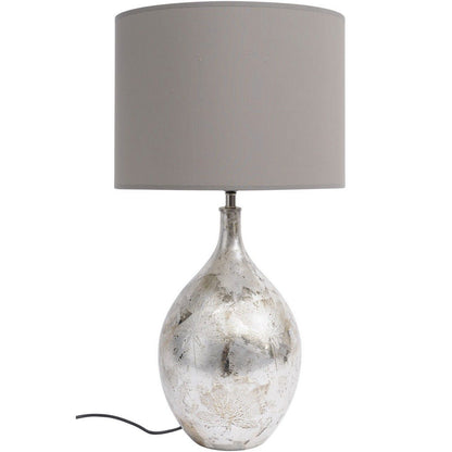 Etched Leaf Silver Table Lamp LIGHTING SALE