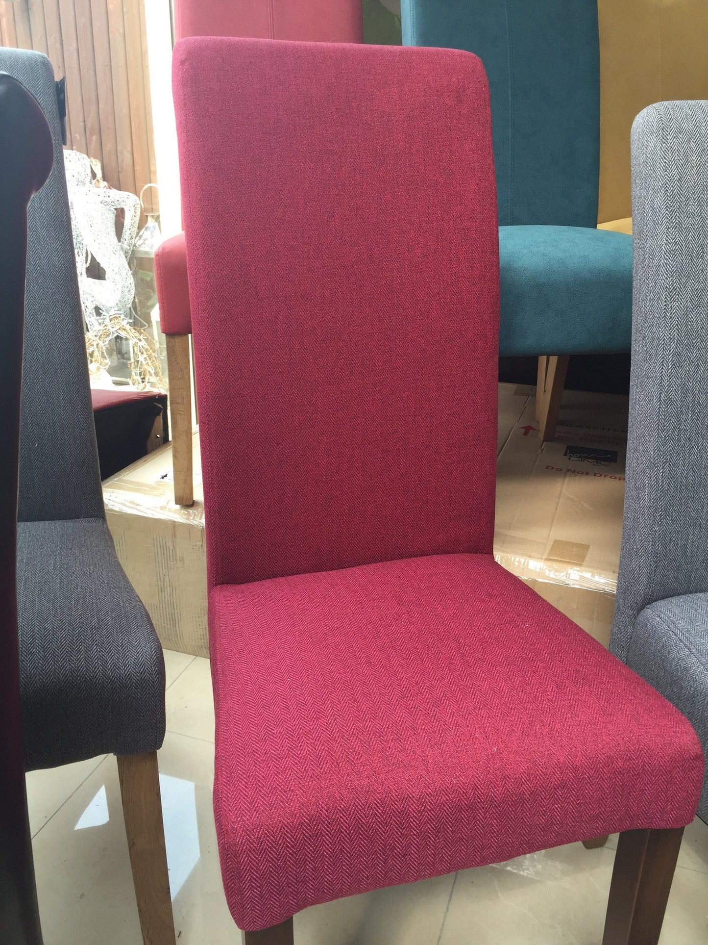 Upholstered oddments Dining Chair  Clearance from  €20  ea were 100 ea . Collection only. Pay Instore only