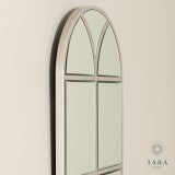 Paul large tall window mirror in champagne half price unwrapped on display