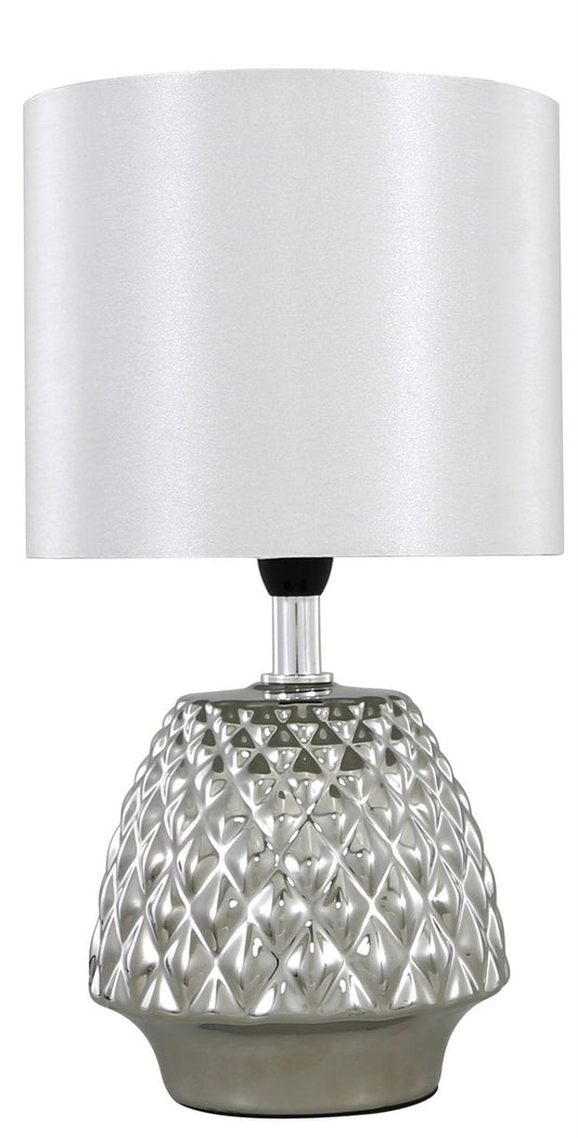 Silver pineapple shape  bedside lamp with shade click n collect