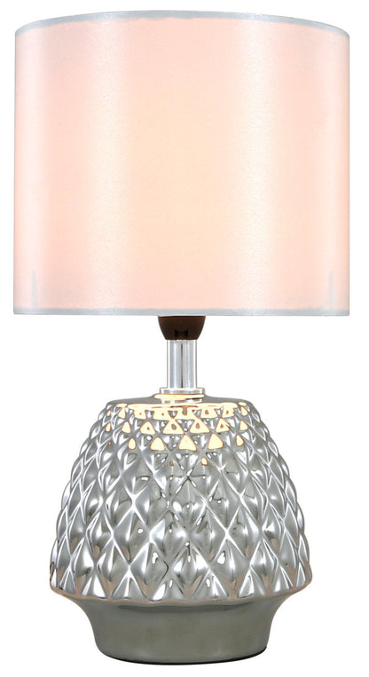 Silver pineapple shape  bedside lamp with shade click n collect