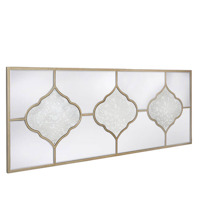 Marrakech stunning large mirror  with antiqued glass panels and brass inlay  150 x 60 cm reduced
