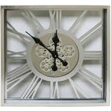 Cogs clock 55 cm silver square last one for collection only