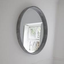 Eurika  round   wood mirror  in NATURAL colour damaged collect only