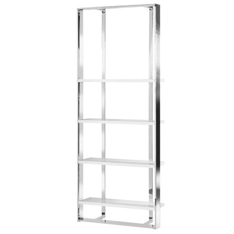 Chrome and white tall Shelf unit vza