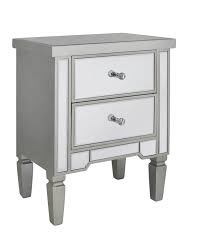 Vision 2 drawer mirrored Bedside Cabinet VALUE RANGE ! Champagne silver   trim