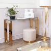 Alannah gold console table  with glass top 120 cm