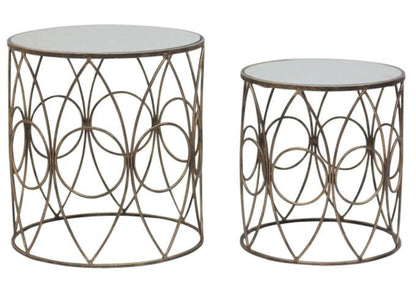 Avantis October Antique Copper  Frame Round  set of 2 Tables  reduced click n collect