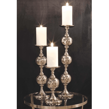 Large  silver ball candle holder
