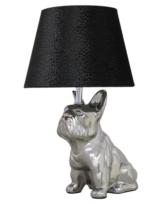 French Bulldog Silver Lamp click n collect