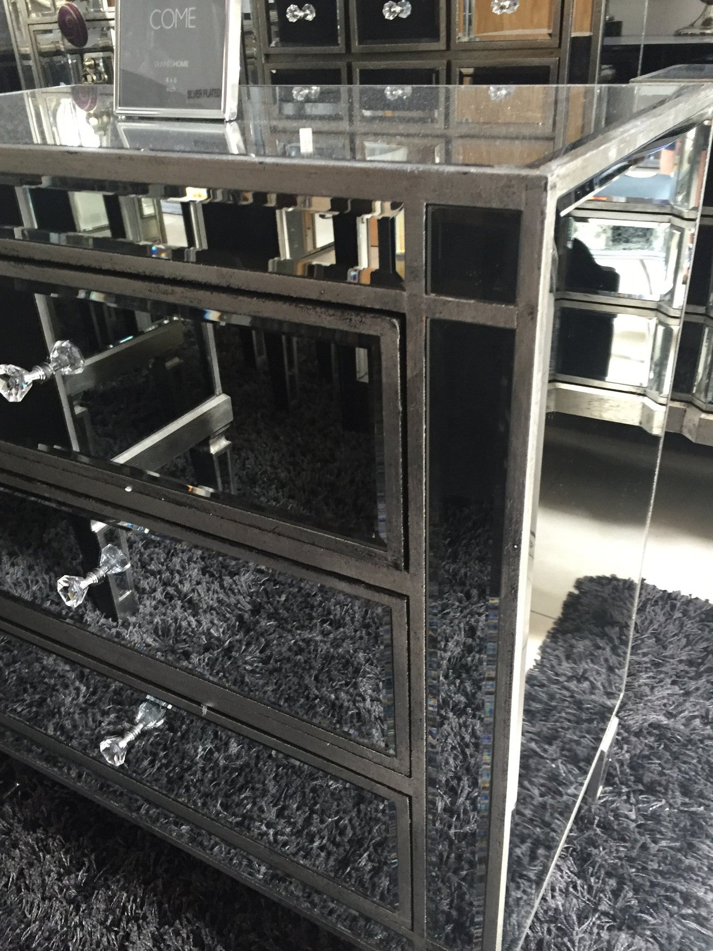 Venetian Mirrored  wide Chest w  3 drawers last one reduced sold out