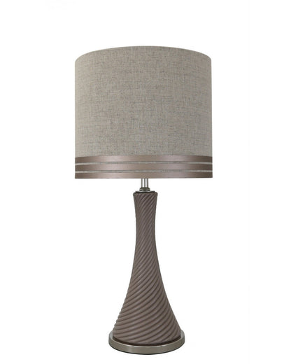 Swirl lamp with Stripe linen shade in various colours  GS208