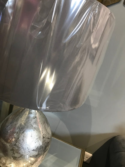 Etched Leaf Silver Table Lamp LIGHTING SALE