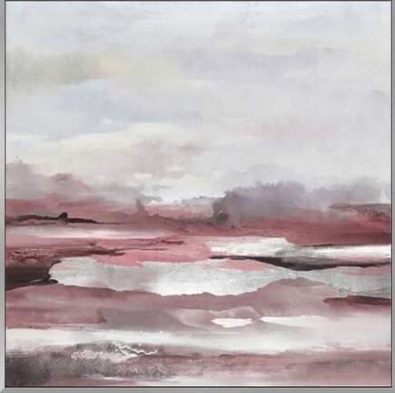 Scatterbox horizon wall art shades of blush and grey