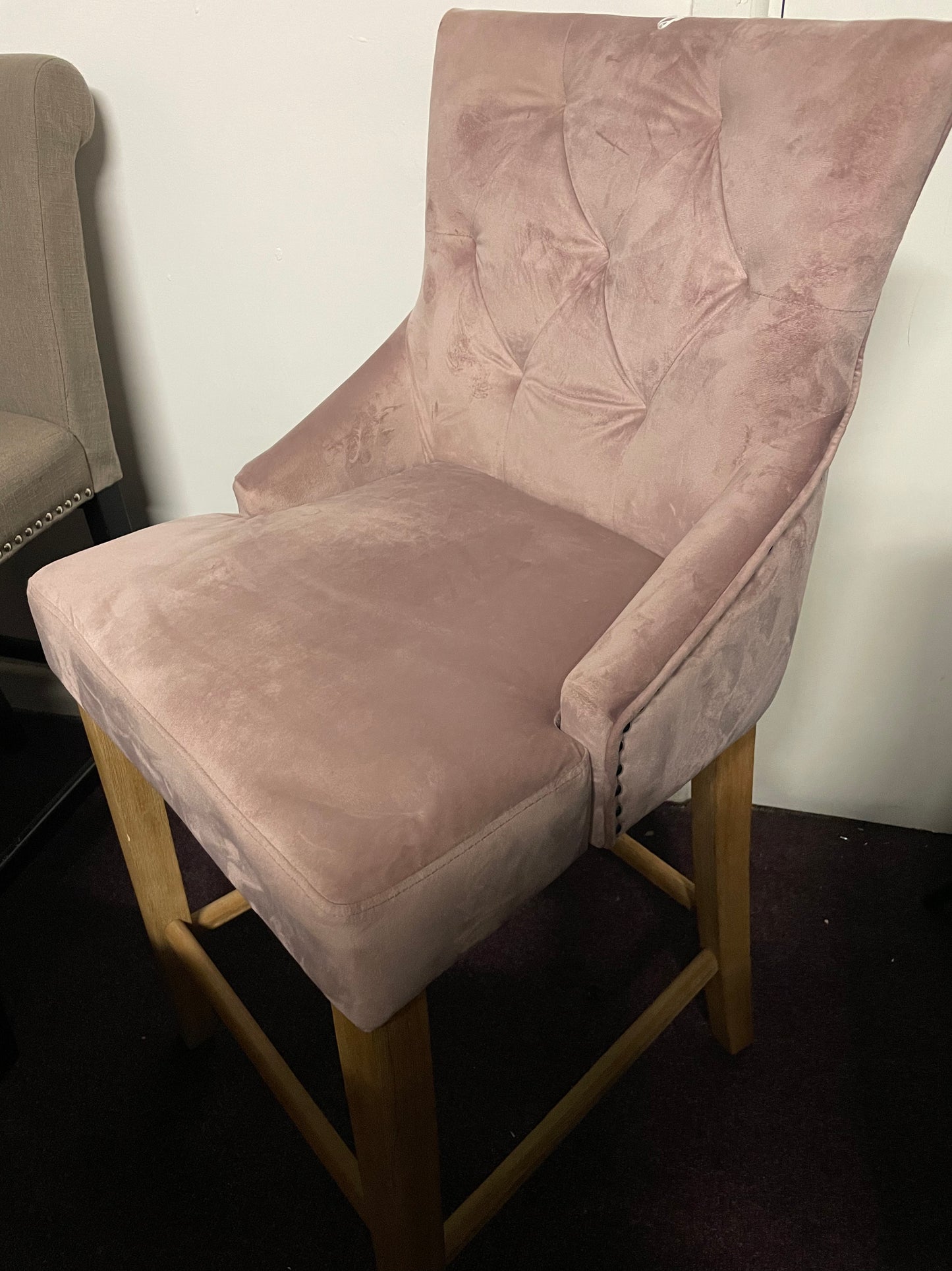 Sandrine velvet counter   1 x Stool blush almost half price Instore collection only