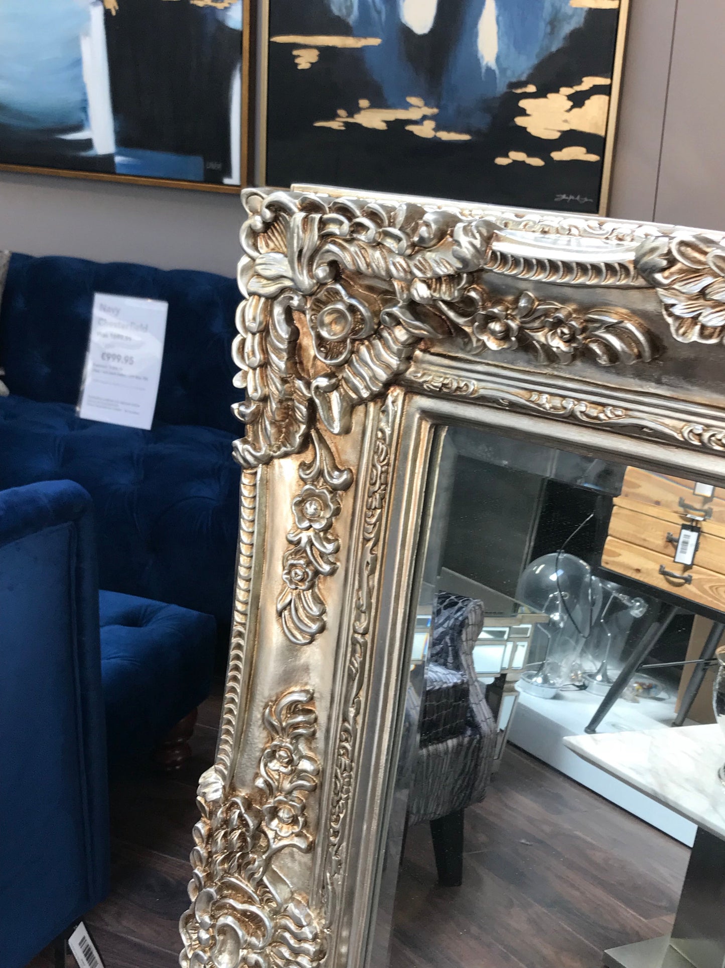 Stella ornate mirror 120 x 90 cm in champagne gold gilt