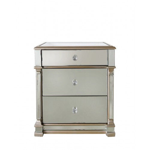 Appian 3 drawer bedside cabinet with champagne trim  40% off . purchase in store only