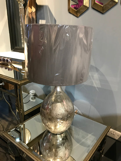Etched Leaf Silver Table Lamp LIGHTING SALE