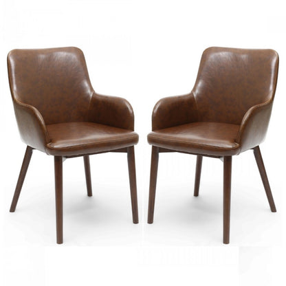 Set of Sidcup tan leather chairs  Half price click n collect