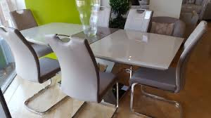 Aspen high  gloss Latte  dining table non extending as fittings missing CLEARANCE COLLECTION ONLY