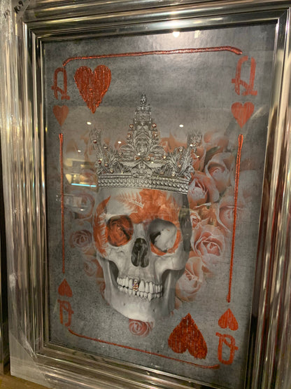 Chrome framed Playing card picture choice options  Click N Collect  warehouse clearance