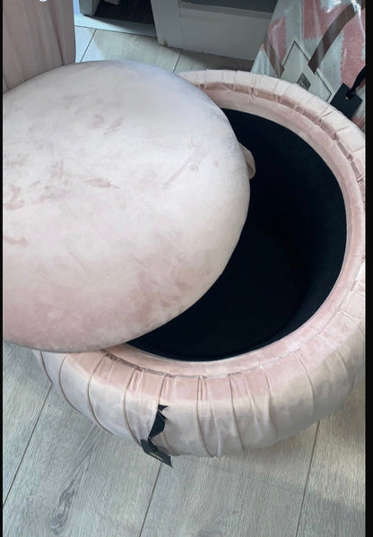 Storage footstool in blush pink clearance