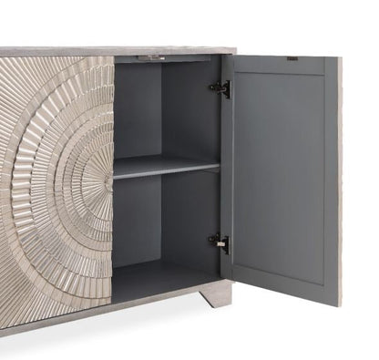 Fresno Aztec  2 door sideboard  cabinet silver  on clearance offer View in store prior to purchase