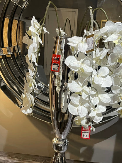 Medium  silver glass vase  70 cm Instore only