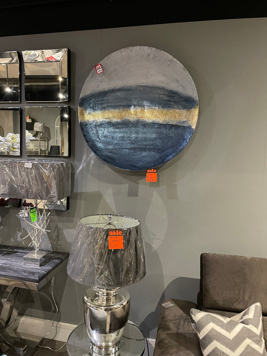 Blue and  gold large wall disc