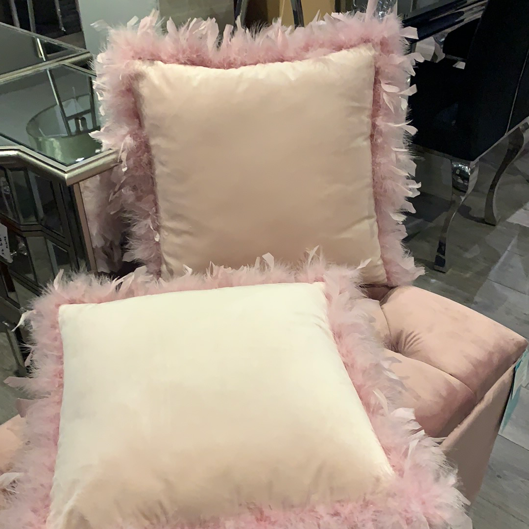 Value filled  with inner , Feather edge  Cushion Pink