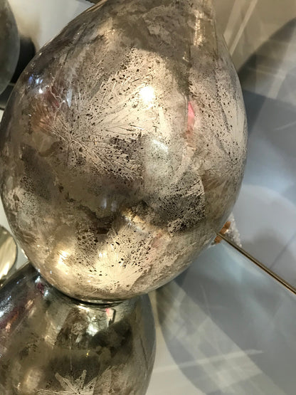Etched Leaf Silver Table Lamp LIGHTING SALE
