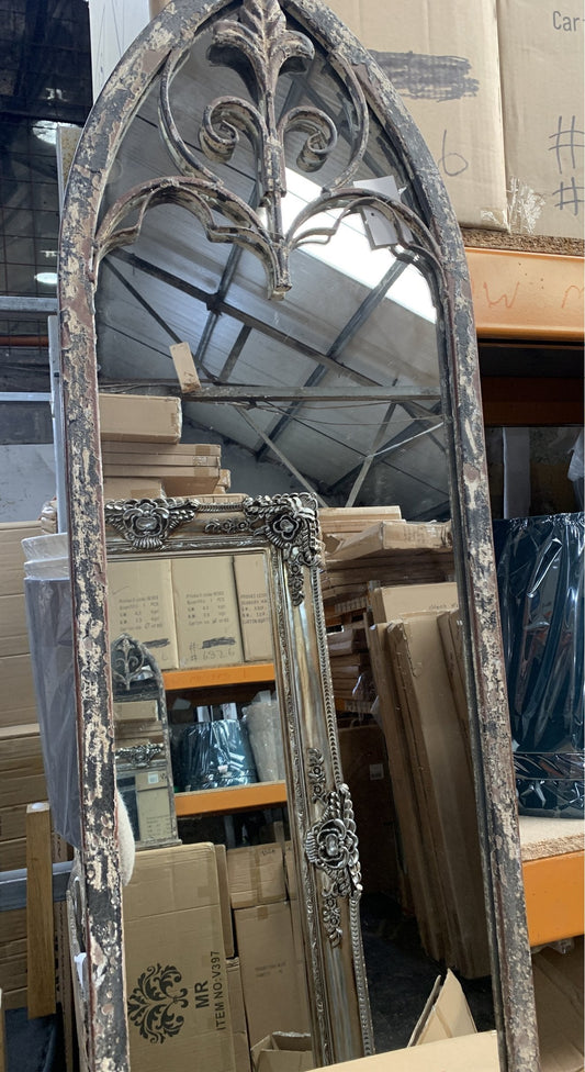 Fabulous rustic window mirror with arch Click n collect