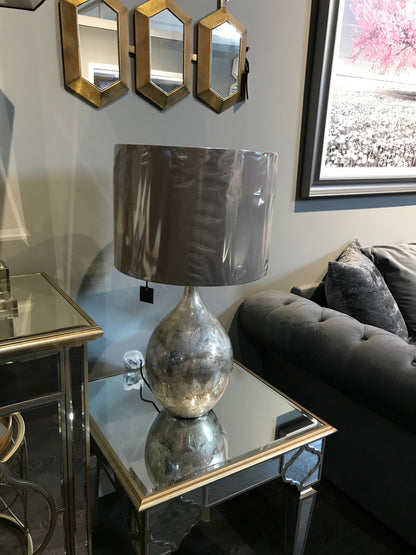 Etched Leaf Silver Table Lamp LIGHTING SALE
