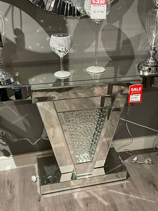 V Shape Crystal Decor Console Table  LAST ONE as seen