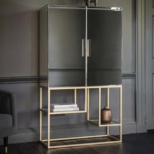 Pippa Cocktail Cabinet reduced to clear Champagne in outlet store for collection of