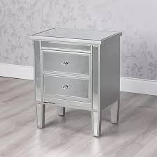 1 x pair of 2 drawer mirrored bedside cabinet 60cm  Royale  Maguire for collection only. 1 has small damage on top