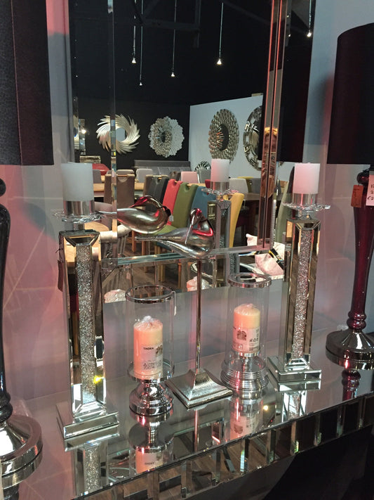 Milano crushed diamonte  candle stick large INSTORE purchase only