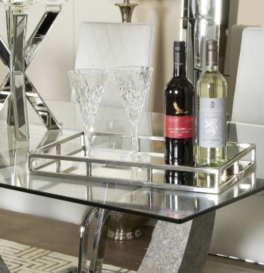 Rectangle mirrored tray medium