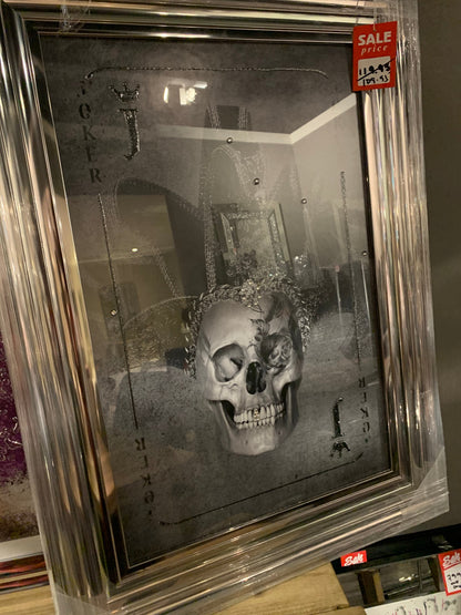 Chrome framed Playing card picture choice options  Click N Collect  warehouse clearance