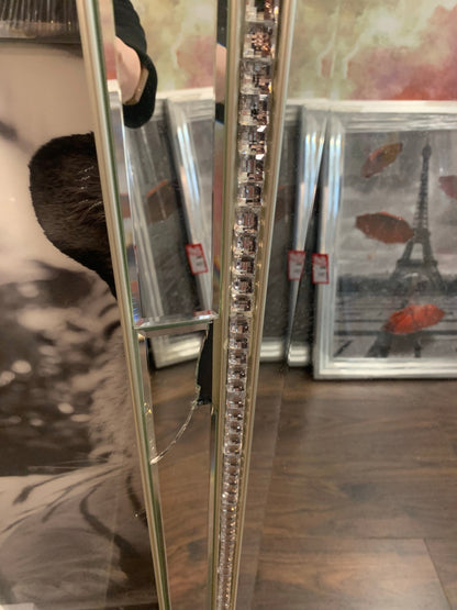 Juniper  mirror with crystal beads on trim  Damaged Click N Collect