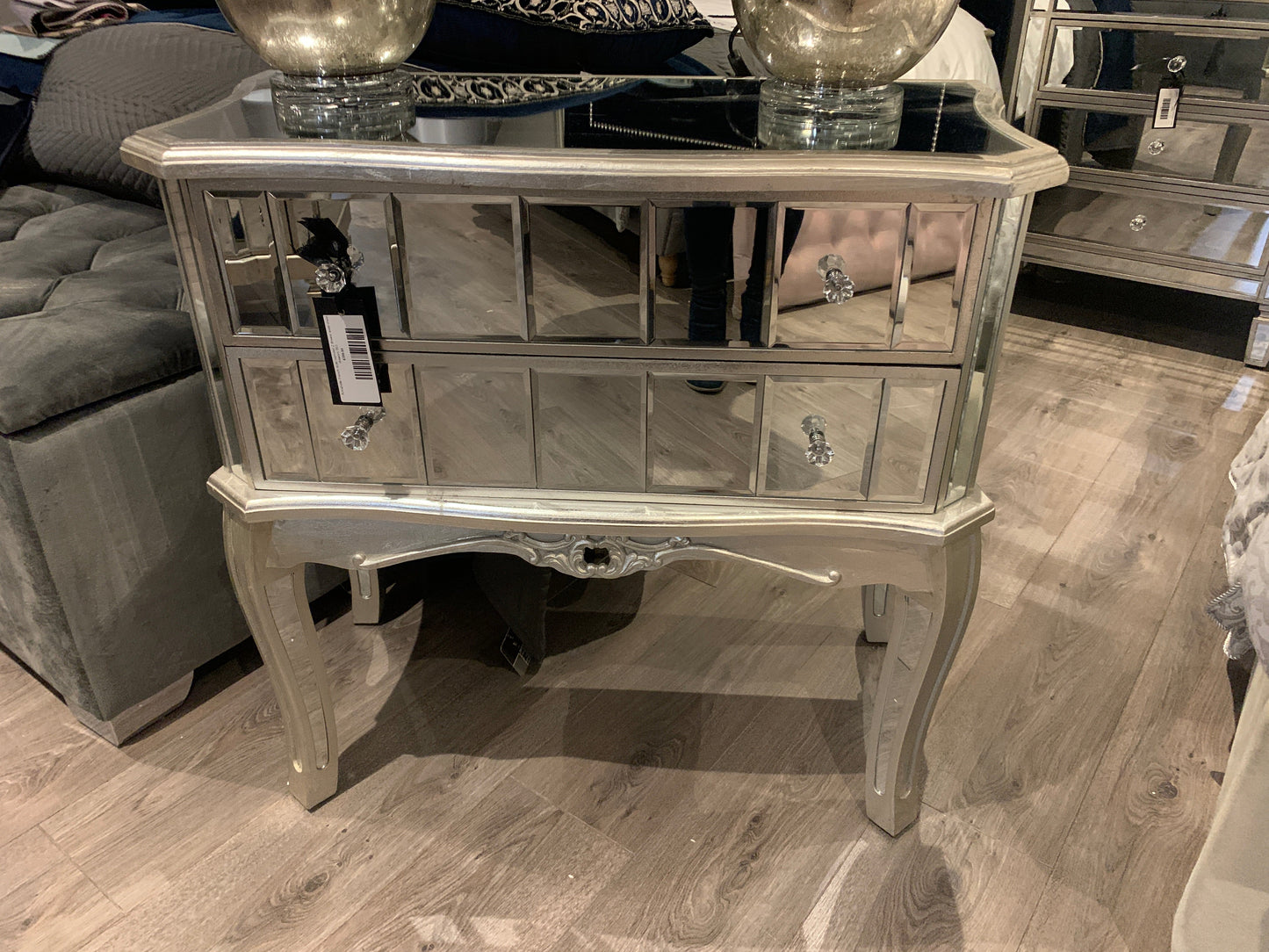 Annabelle French style mirrored wide chest cabinet  003   clearance view instore to purchase