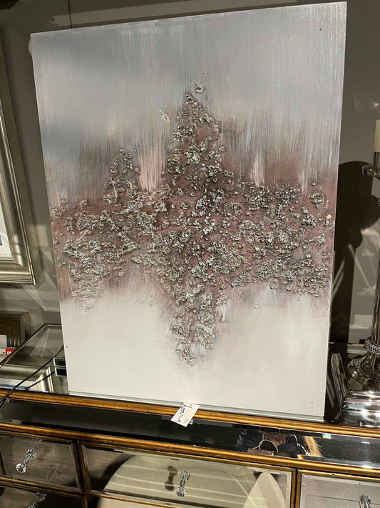 Pink and silver canvas picture 60 x 80 cm CLEARANCE OFFER Collect only cash or bank transfer