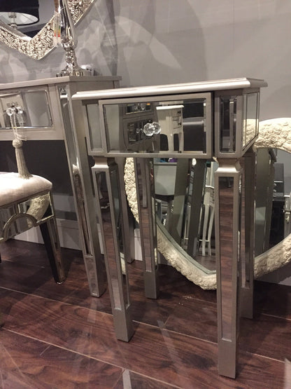 Bedside mirrored cabinet 1 drawer. REDUCED TO CLEAR  half price last one for collection only