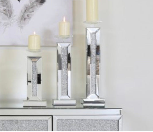Milano crushed diamond candle stick small