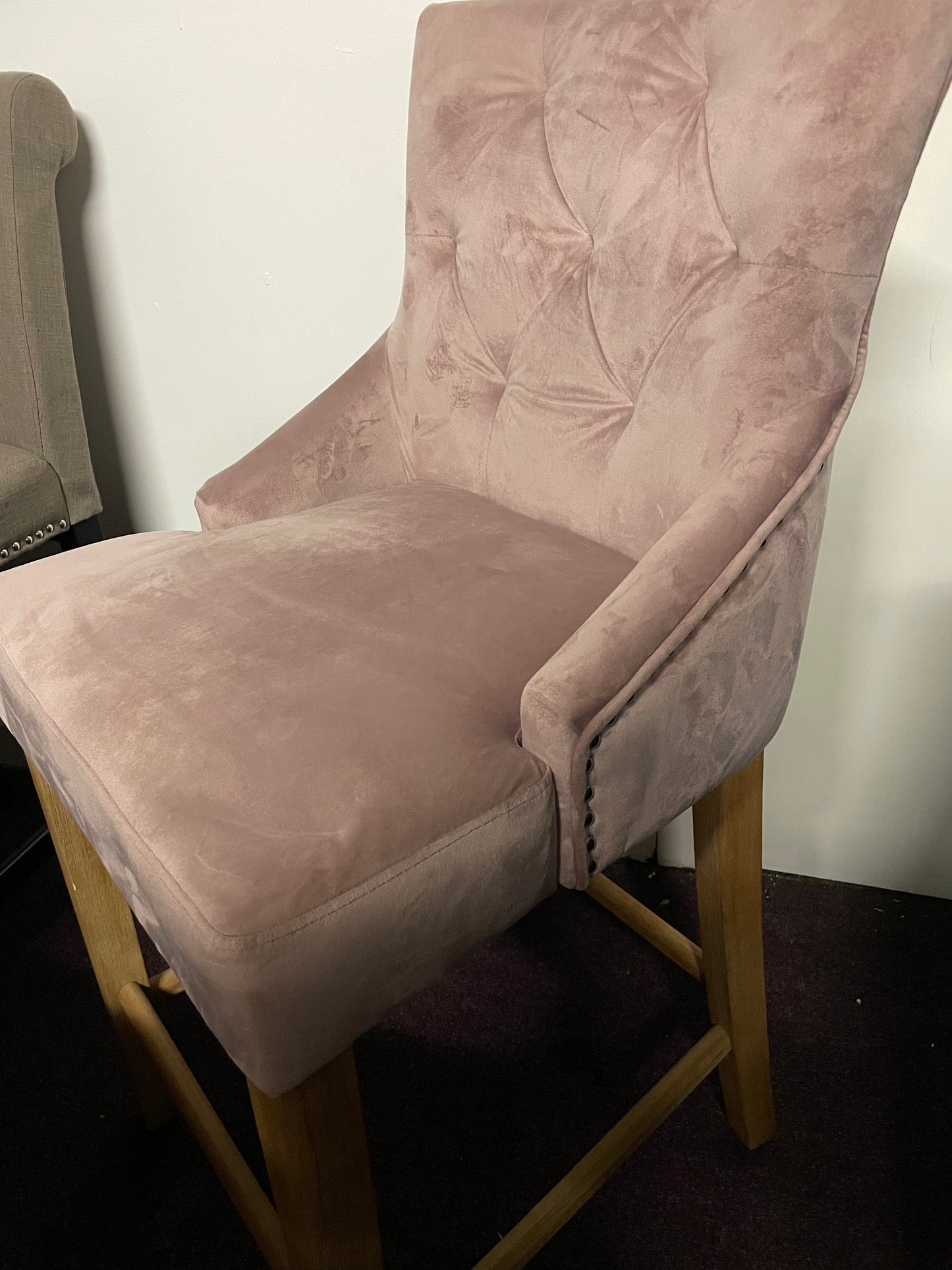 Sandrine velvet counter   1 x Stool blush almost half price Instore collection only