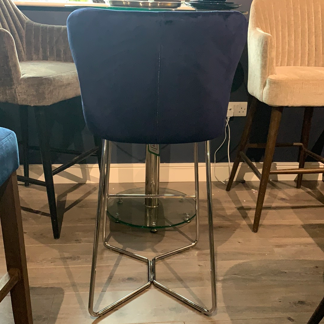 Bar Stool Navy  by Signature with Chrome Leg for collection only last one HALF PRICE or less