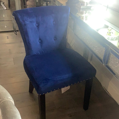 Sandringham  knocker  ring back chair Ocean Blue Half price click n collect