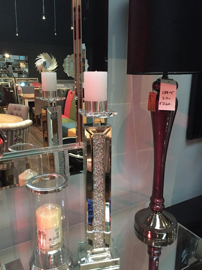 Milano crushed diamonte  candle stick large INSTORE purchase only