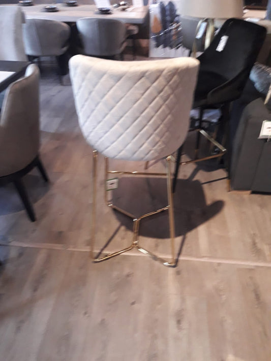 Crown Keri Bar Stools x 2   mink w gold leg for Collection only  Clearance Offer